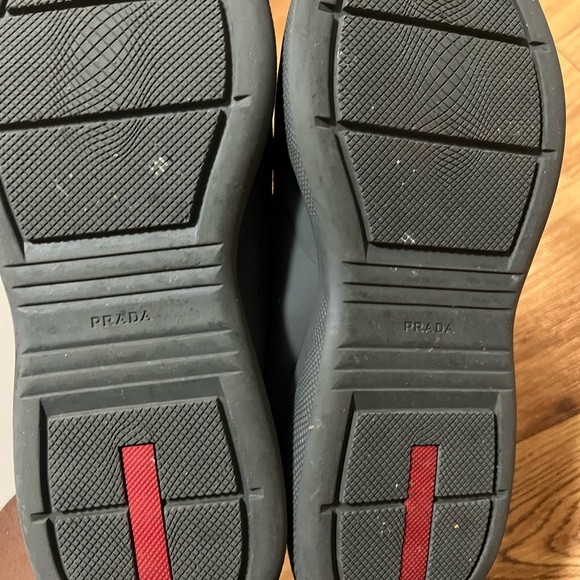 Prada Men's Black Sneakers with Red Accents - Picture 1 of 6